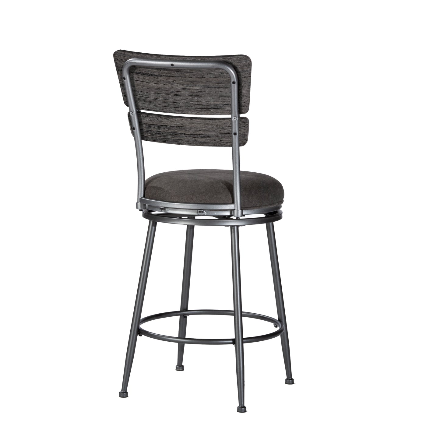 Hillsdale Furniture Melange Metal Wood Back  Counter Height Swivel Stool, Charcoal