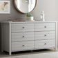 Living Essentials by Hillsdale Harmony Wood 6 Drawer Dresser, Gray