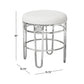 Hillsdale Furniture Dessa Glam Metal Vanity Stool, Chrome