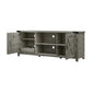 Living Essentials by Hillsdale Latvia Gaming Ready Wood 60 inch TV Stand with "X" Back Doors and Shelves, Rustic Gray