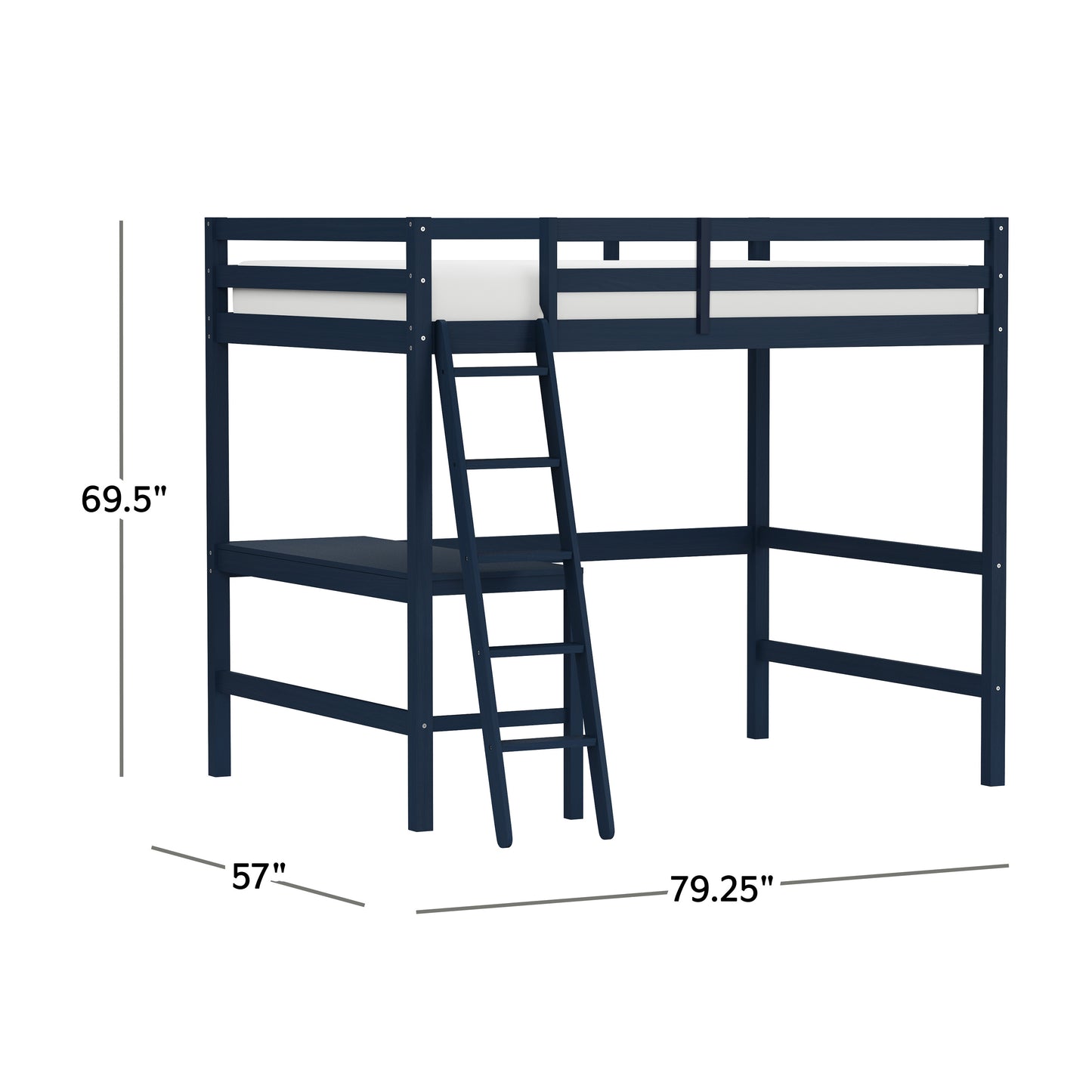 Hillsdale Kids and Teen Caspian Full Loft Bed, Navy