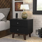 Living Essentials by Hillsdale Kincaid Wood 2 Drawer Nightstand, Matte Black