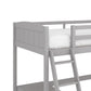 Living Essentials by Hillsdale Alexis Wood Arch Twin Loft Bed with Desk, Gray