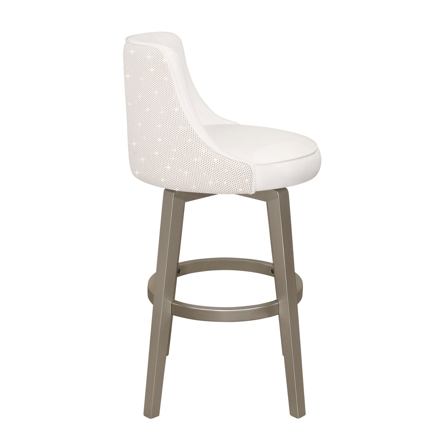 Hillsdale Furniture Stonebrooke Wood and Upholstered Bar Height Swivel Stool, Champagne