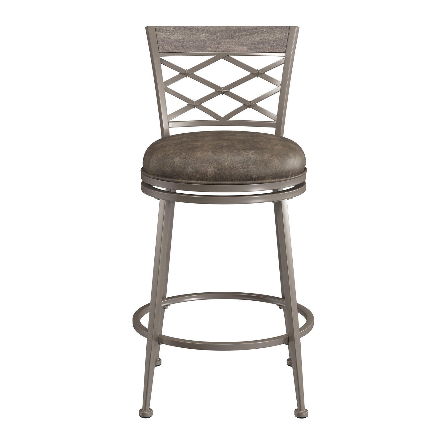 Hillsdale Furniture Hutchinson Metal Counter Height Swivel Stool, Pewter