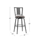 Hillsdale Furniture Queensridge Metal Swivel Bar Height Stool, Black with Silver