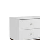 Living Essentials by Hillsdale Kincaid 70 inch Wood TV Stand with 2 Doors and Shelves, Matte White