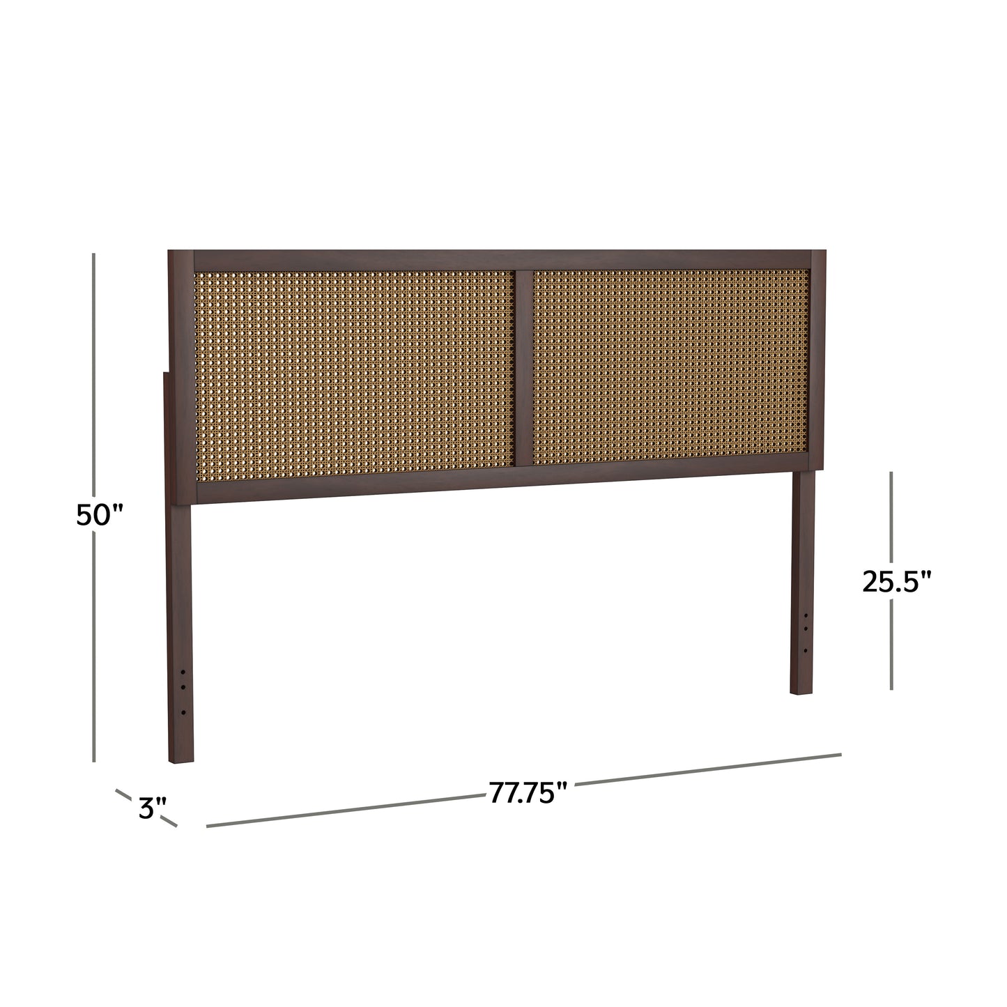 Hillsdale Furniture Serena Wood and Cane Panel King Headboard, Chocolate