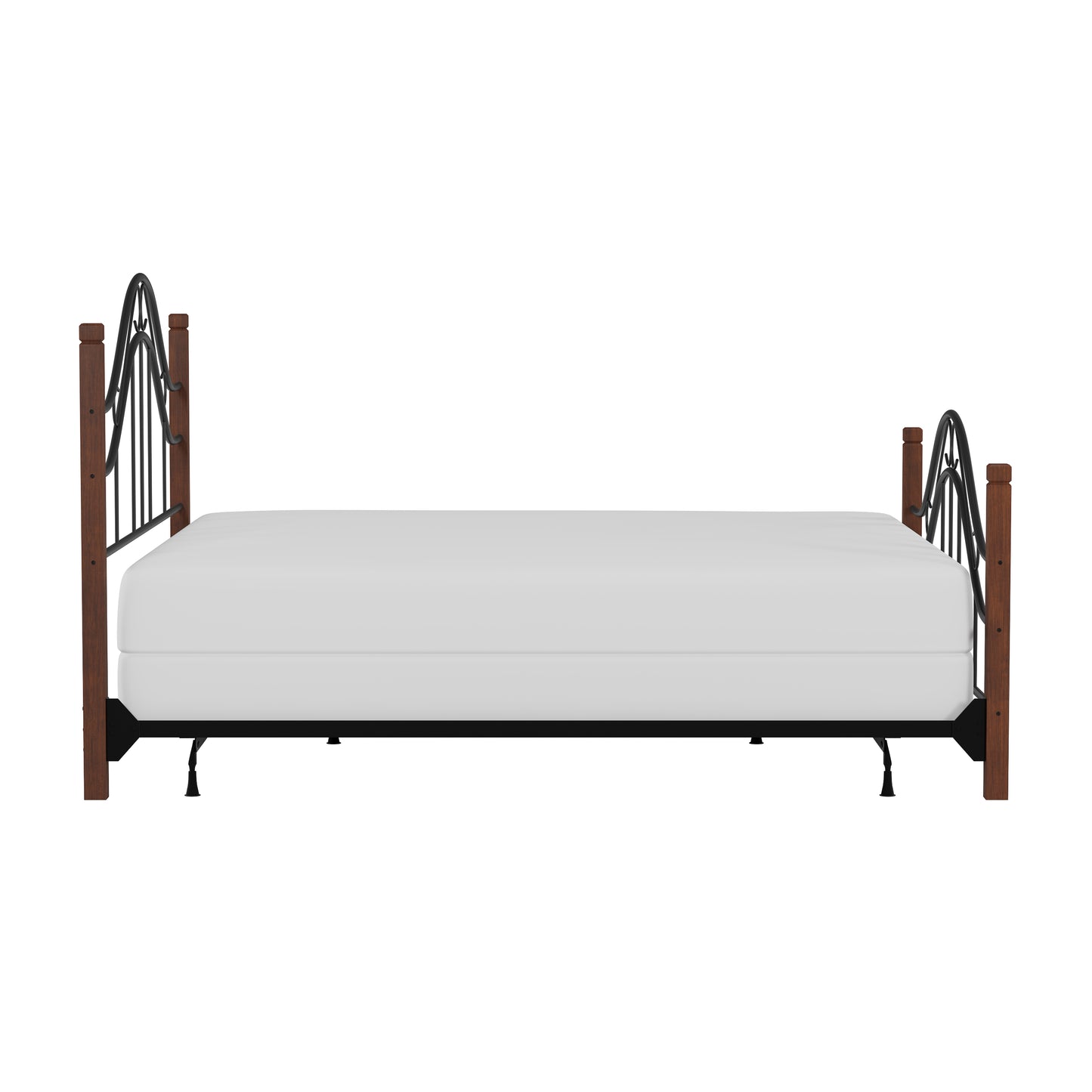 Hillsdale Furniture Matson King Metal Bed with Cherry Wood Posts, Black