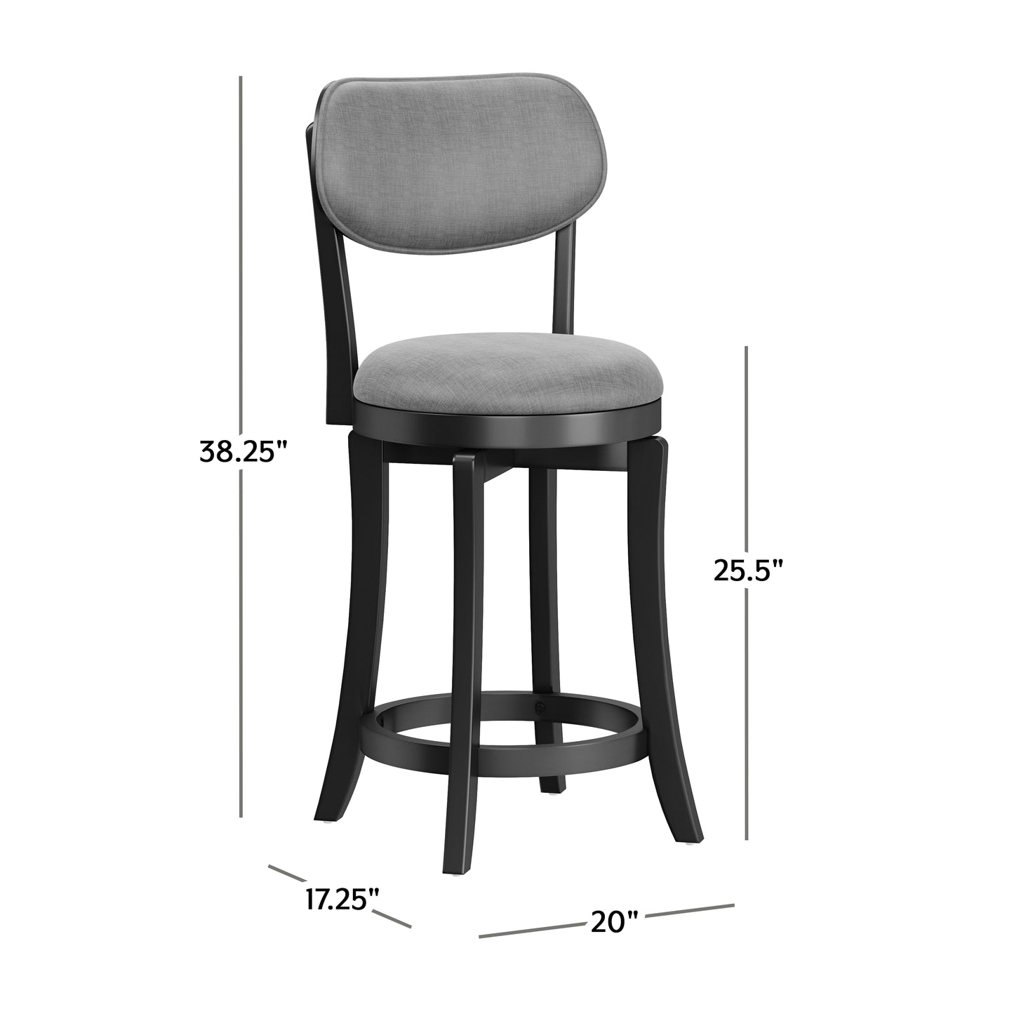 Hillsdale Furniture Sloan Wood Counter Height Swivel Stool, Black