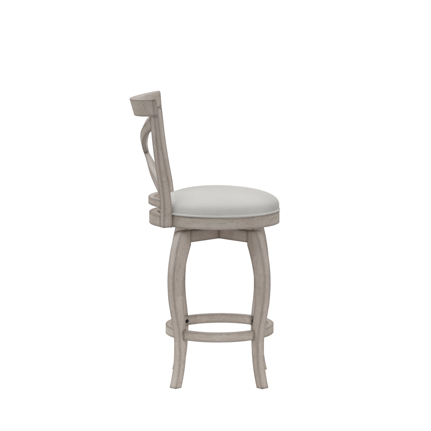 Hillsdale Furniture Ellendale Wood Counter Height Swivel Stool, Aged Gray with Fog Gray Fabric