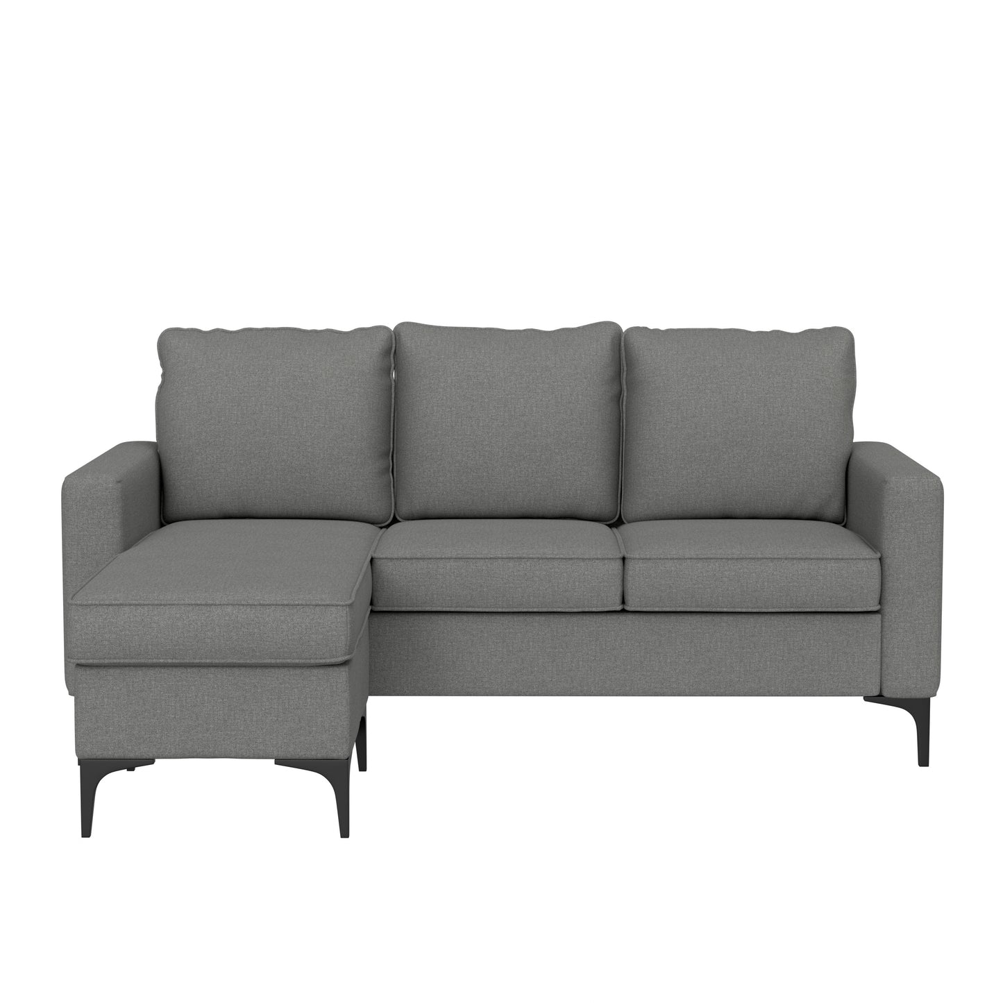 Hillsdale Furniture Alamay Upholstered Reversable Sectional Chaise Back Deck, Seat Deck, Front Rail, Ottoman, Back Cushions, Seat Cushions And Chaise Cushion, Smoke