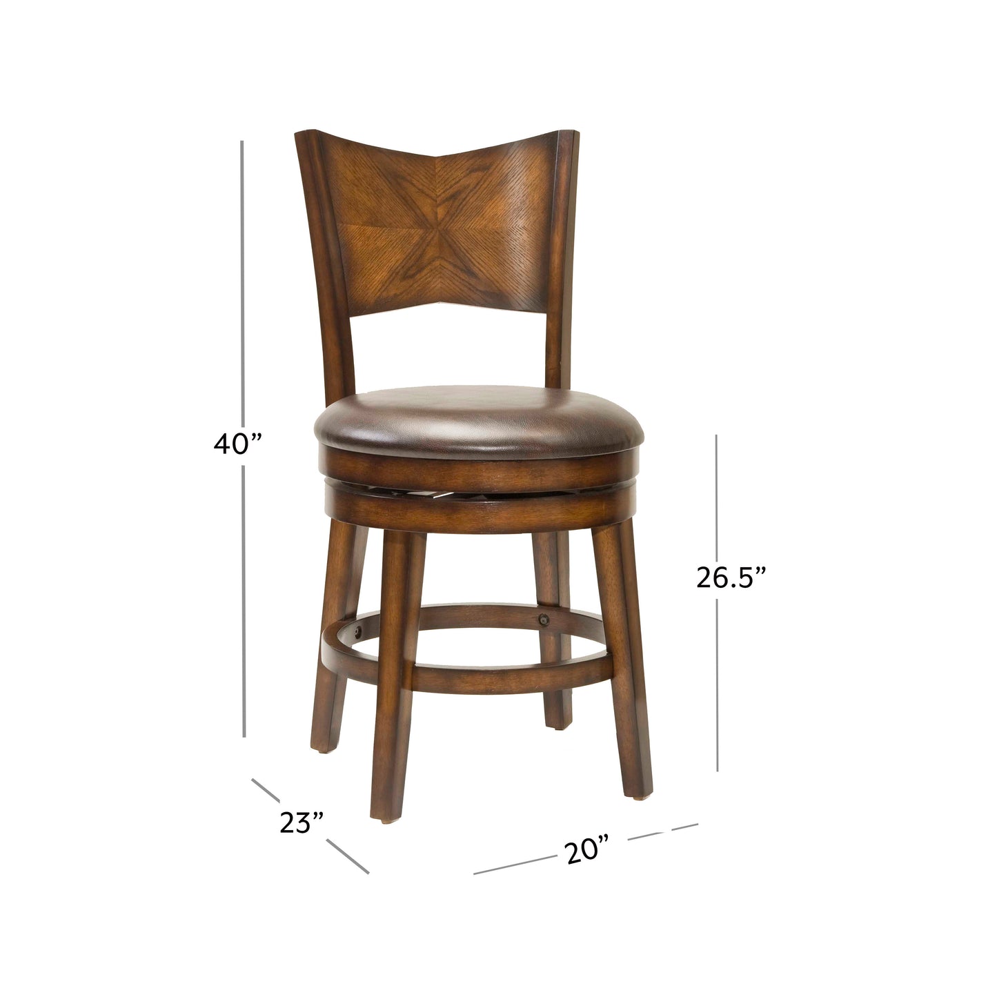 Hillsdale Furniture Jenkins Wood Counter Height Swivel Stool, Rustic Oak