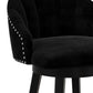 Hillsdale Furniture Dulcie Wood and Upholstered Counter Height Swivel Stool, Black