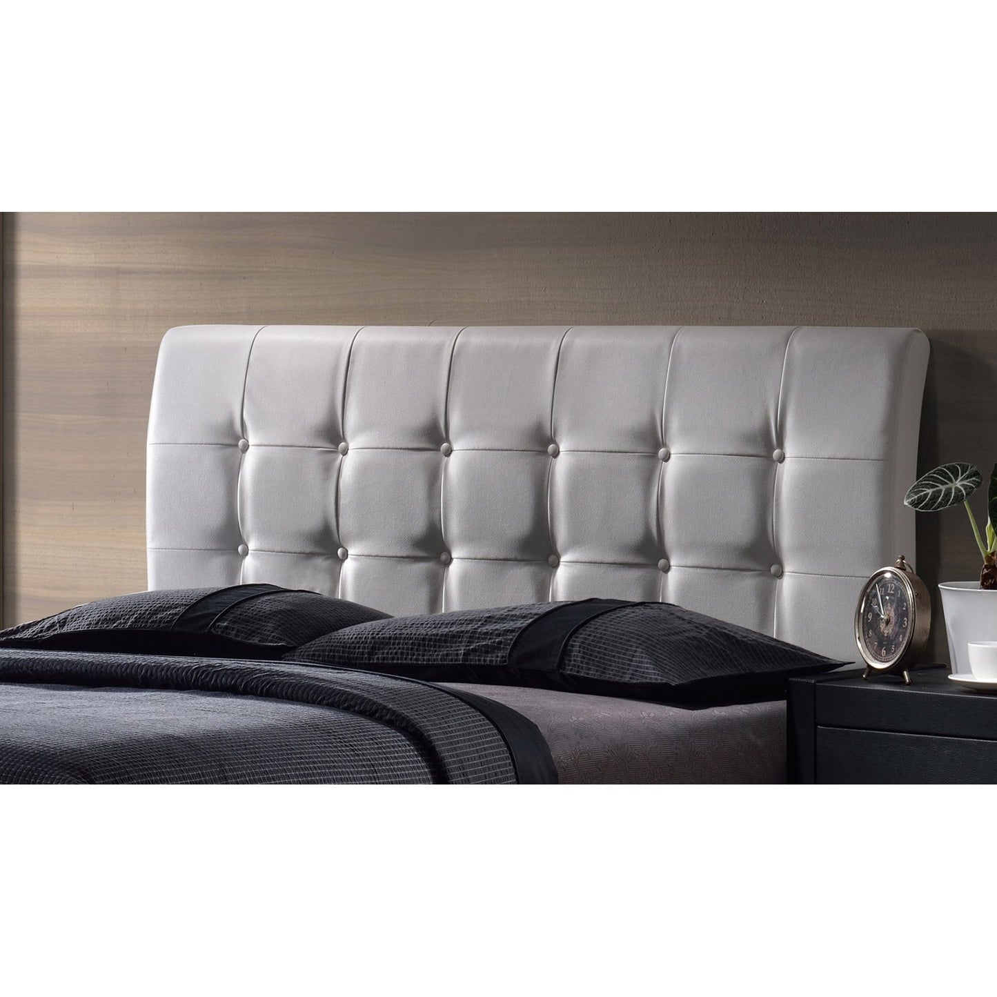 Hillsdale Furniture Lusso Queen Upholstered Headboard, White Faux Leather