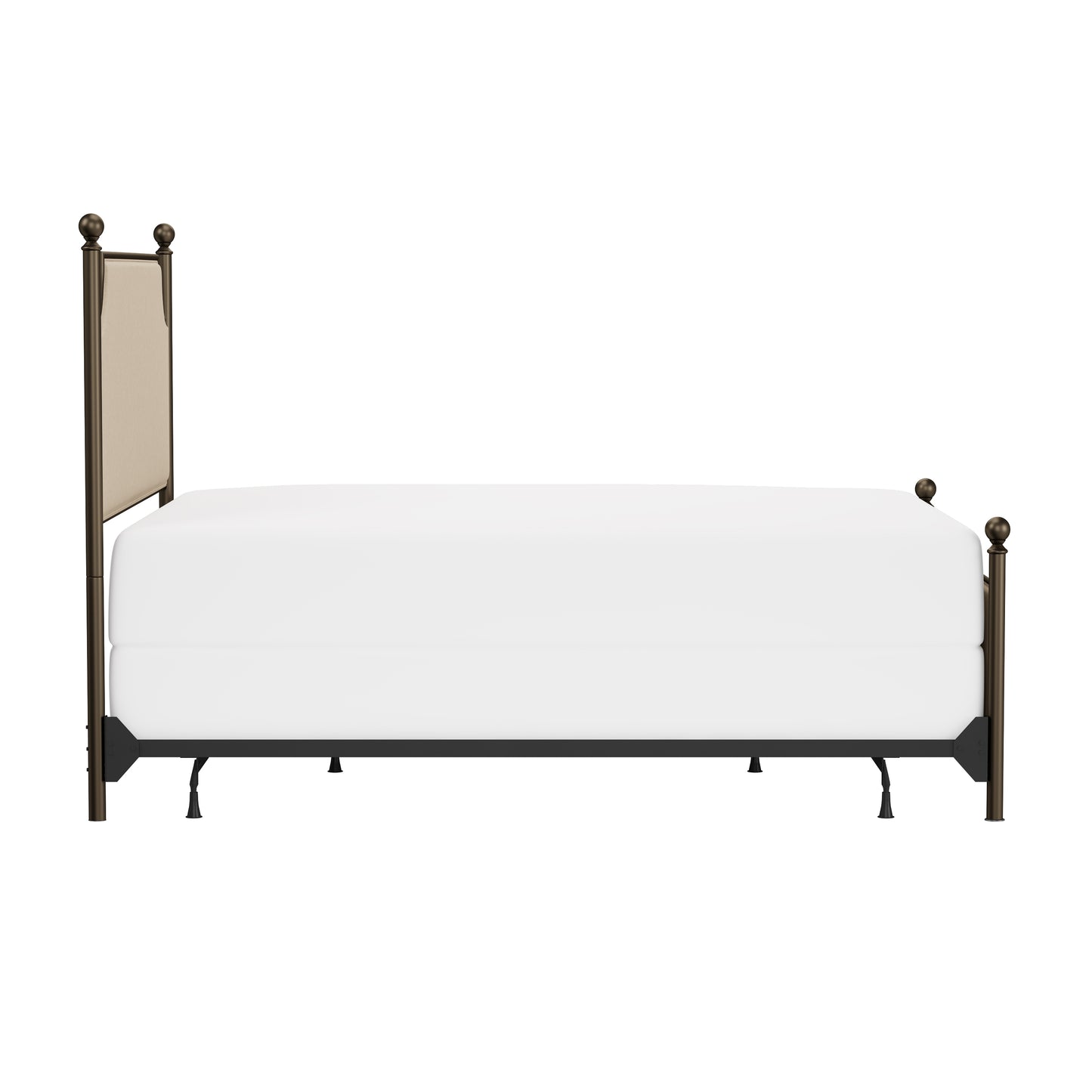 Hillsdale Furniture McArthur Queen Metal and Upholstered Bed, Bronze with Linen Stone Fabric