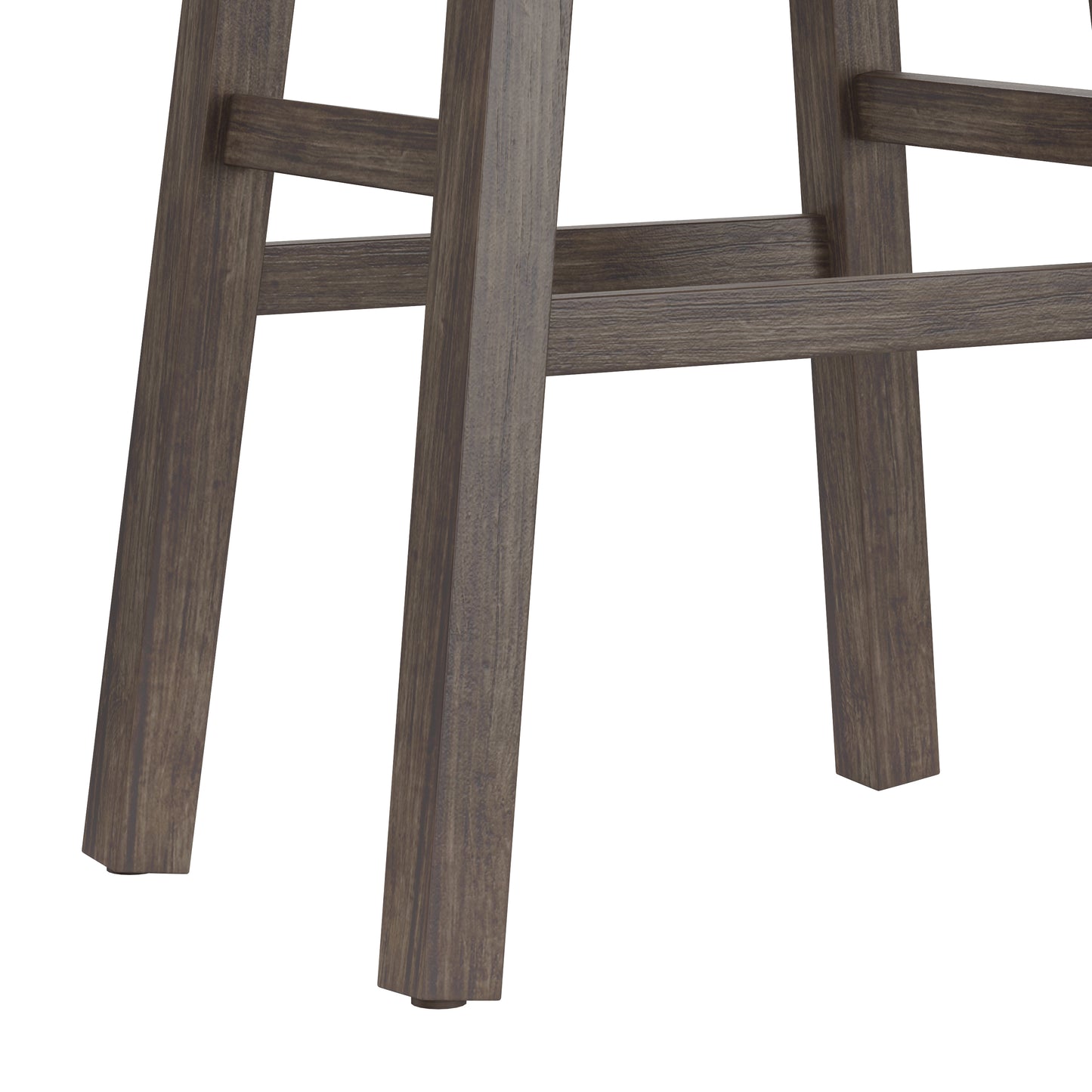 Hillsdale Furniture Saddle Wood Backless Bar Height Stool, Rustic Gray