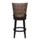 Hillsdale Furniture Kaede Wood and Upholstered Bar Height Swivel Stool, Black with Chestnut Faux Leather