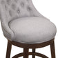 Hillsdale Furniture Halbrooke Wood Swivel Bar Height Stool, Gray Fabric