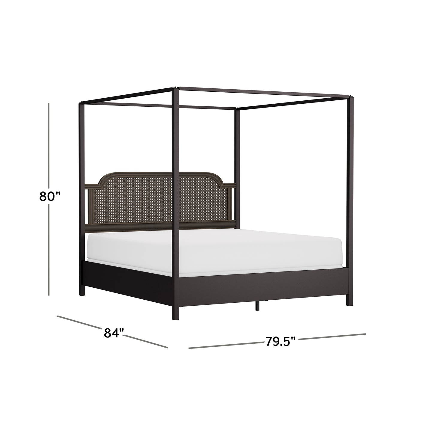 Hillsdale Furniture Melanie Wood and Metal King Canopy Bed, Oiled Bronze