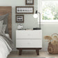 Living Essentials by Hillsdale Kincaid Wood 2 Drawer Nightstand, Matte White