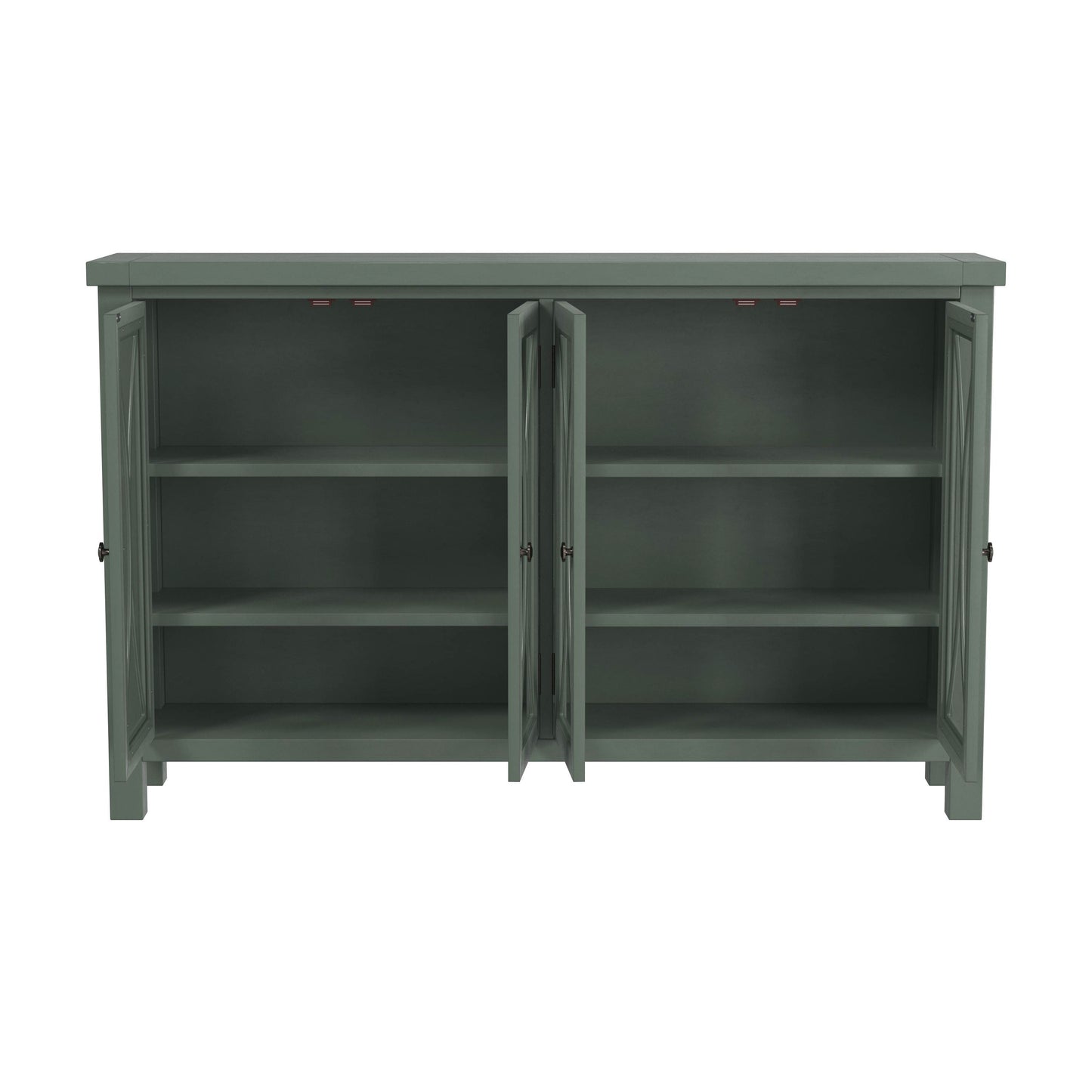 Hillsdale Furniture Bayside Wood 4 Door Console Cabinet, Robin Egg Blue