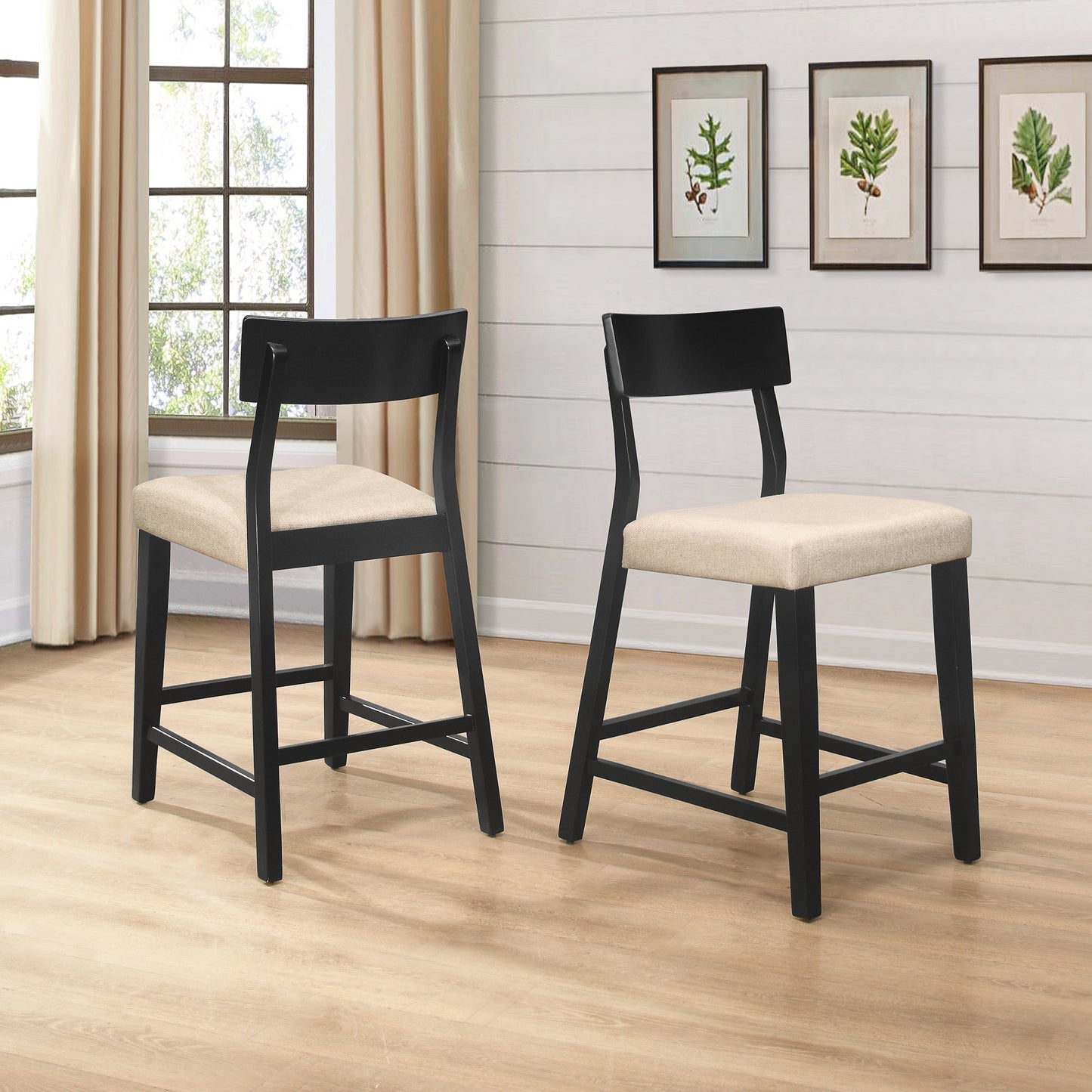 Hillsdale Furniture Knolle Park Wood Counter Height Stool, Set of 2, Black