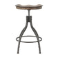 Hillsdale Furniture Worland Backless Metal Adjustable Height Swivel Stool, Gray Metal with Charcoal Finished Wood