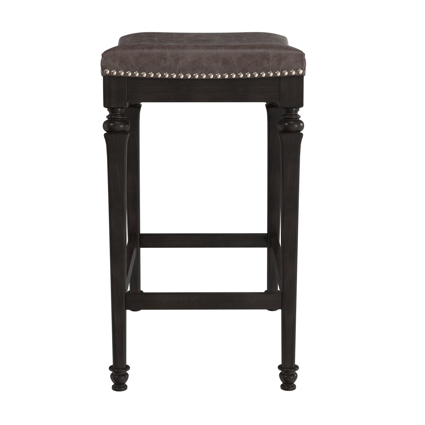 Hillsdale Furniture Vetrina Wood Backless Counter Height Stool, Black with Gold Rub