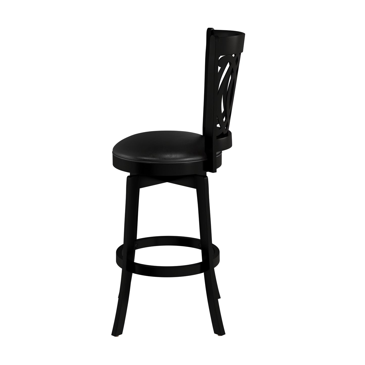 Hillsdale Furniture Van Draus Wood Bar Height Swivel Stool, Black