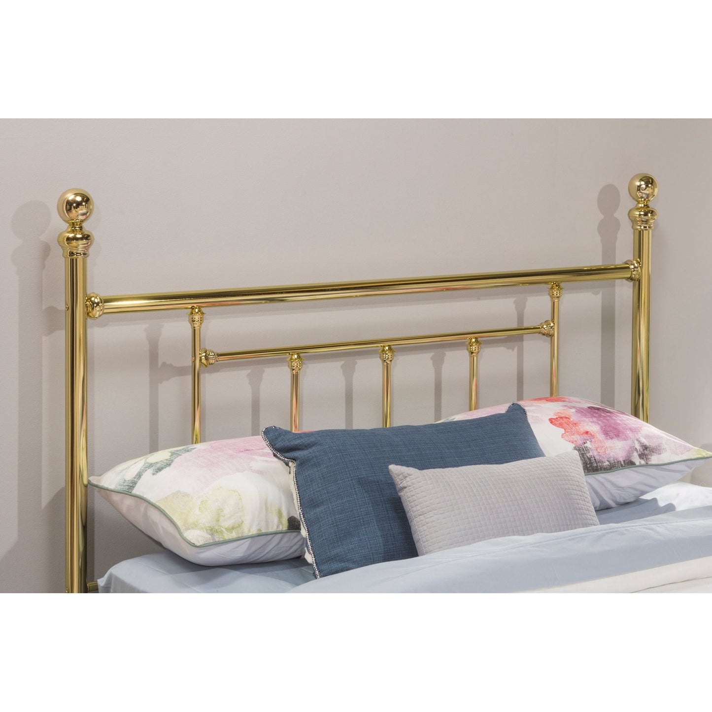 Hillsdale Furniture Chelsea Metal Queen Headboard with Frame, Classic Brass