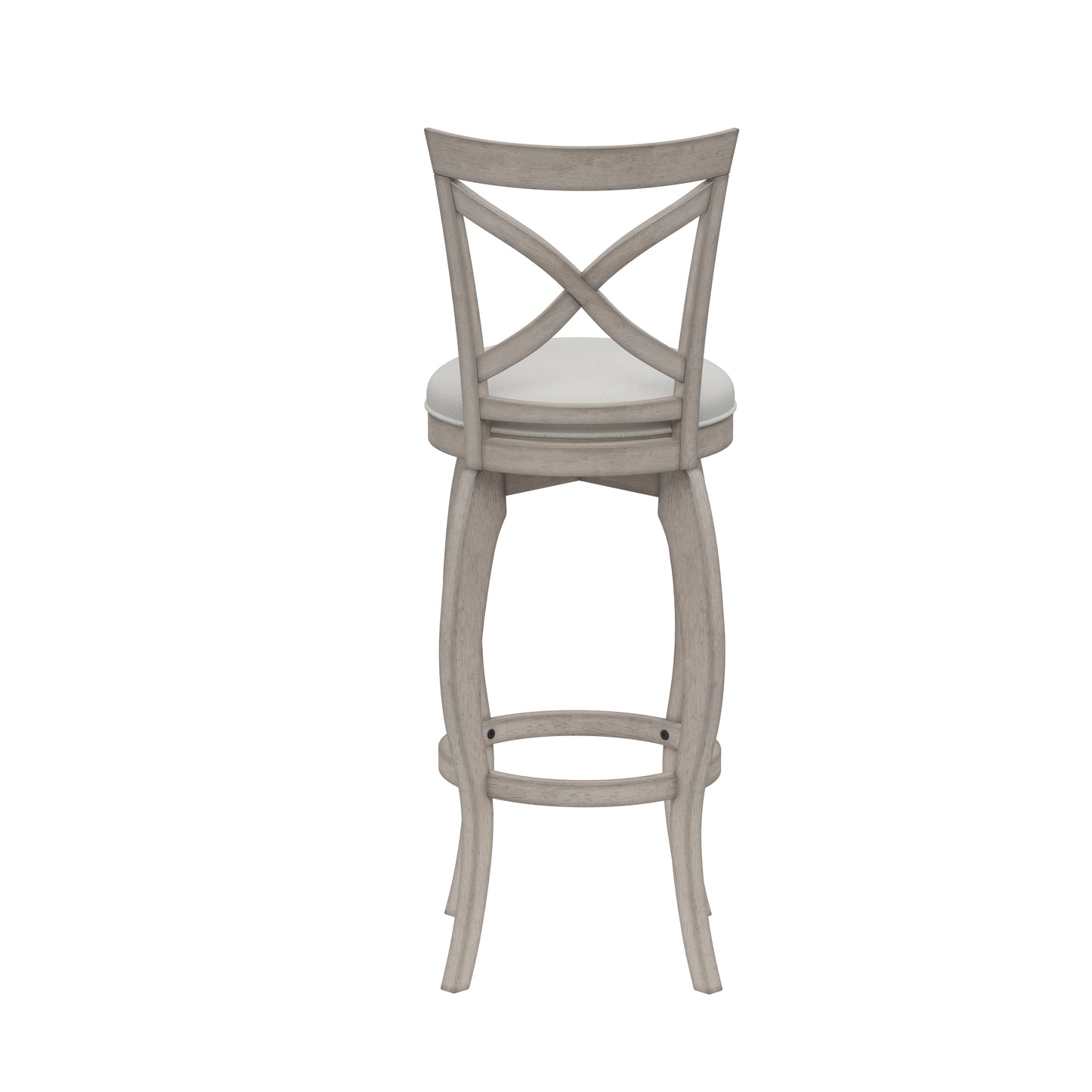 Hillsdale Furniture Ellendale Wood Bar Height Swivel Stool, Aged Gray with Fog Gray Fabric