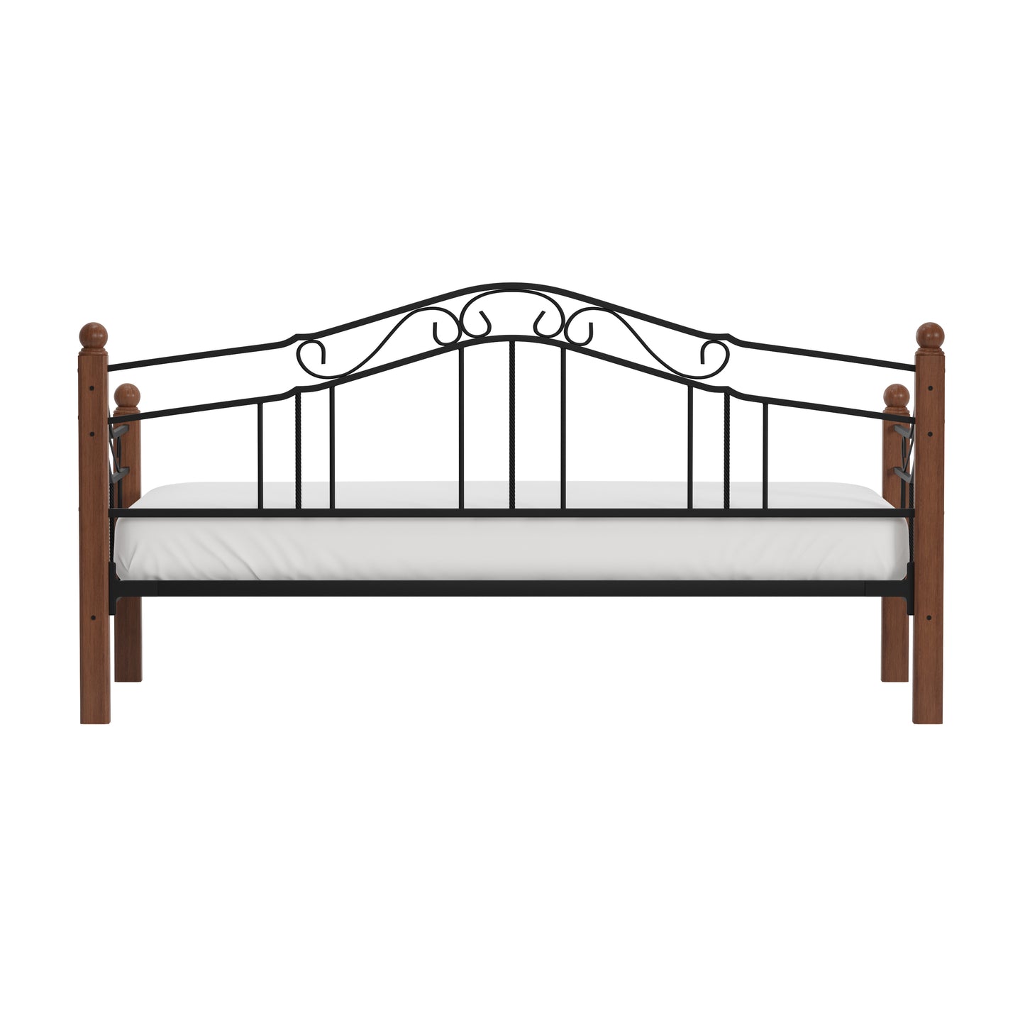 Hillsdale Furniture Madison Wood and Metal Twin Daybed, Black with Cherry Posts