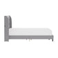 Hillsdale Furniture Buchanan Upholstered Tufted King Platform Bed with 2 Dual USB Ports, Smoke Gray Fabric