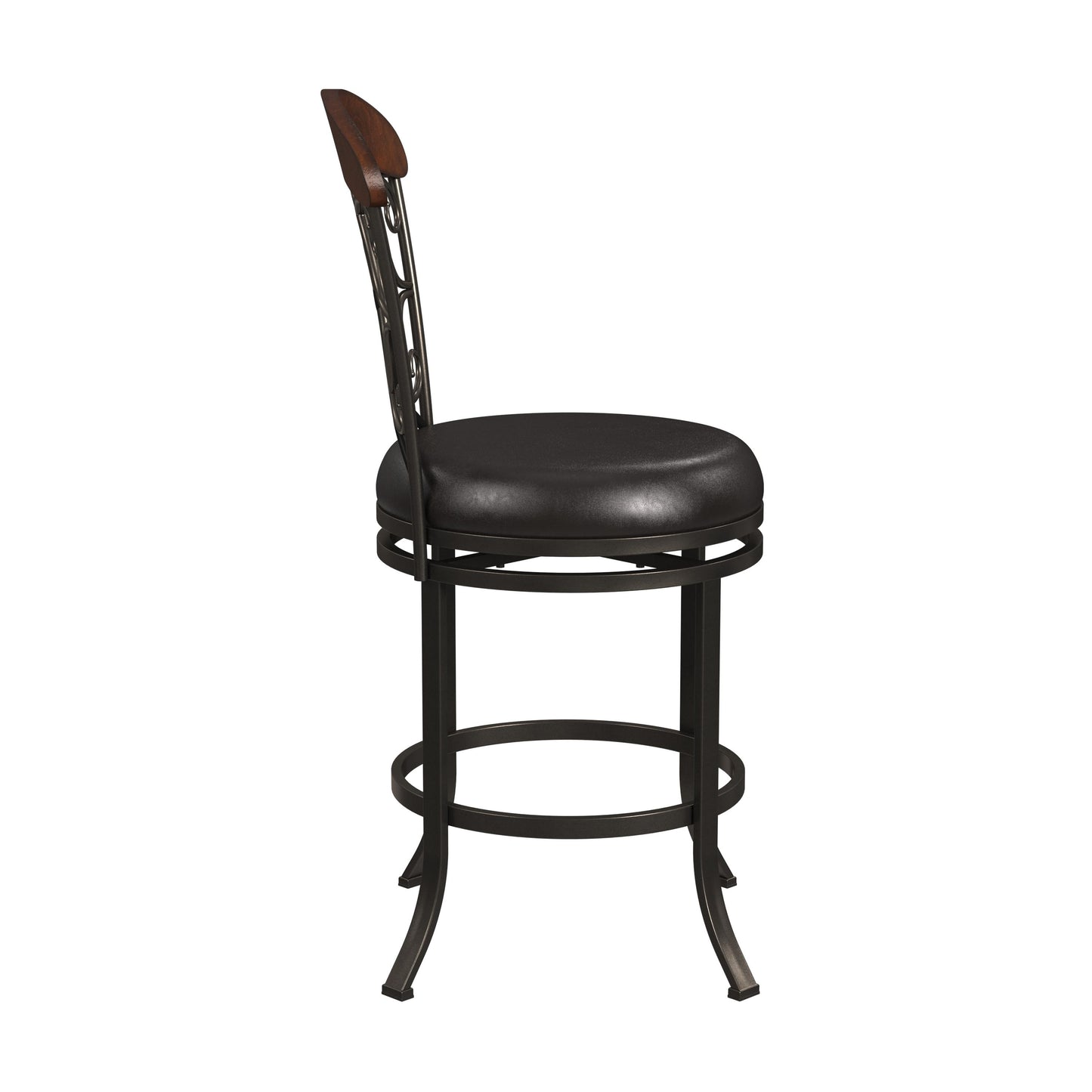 Hillsdale Furniture Dundee Commercial Grade Metal Counter Height Swivel Stool, Dark Coffee