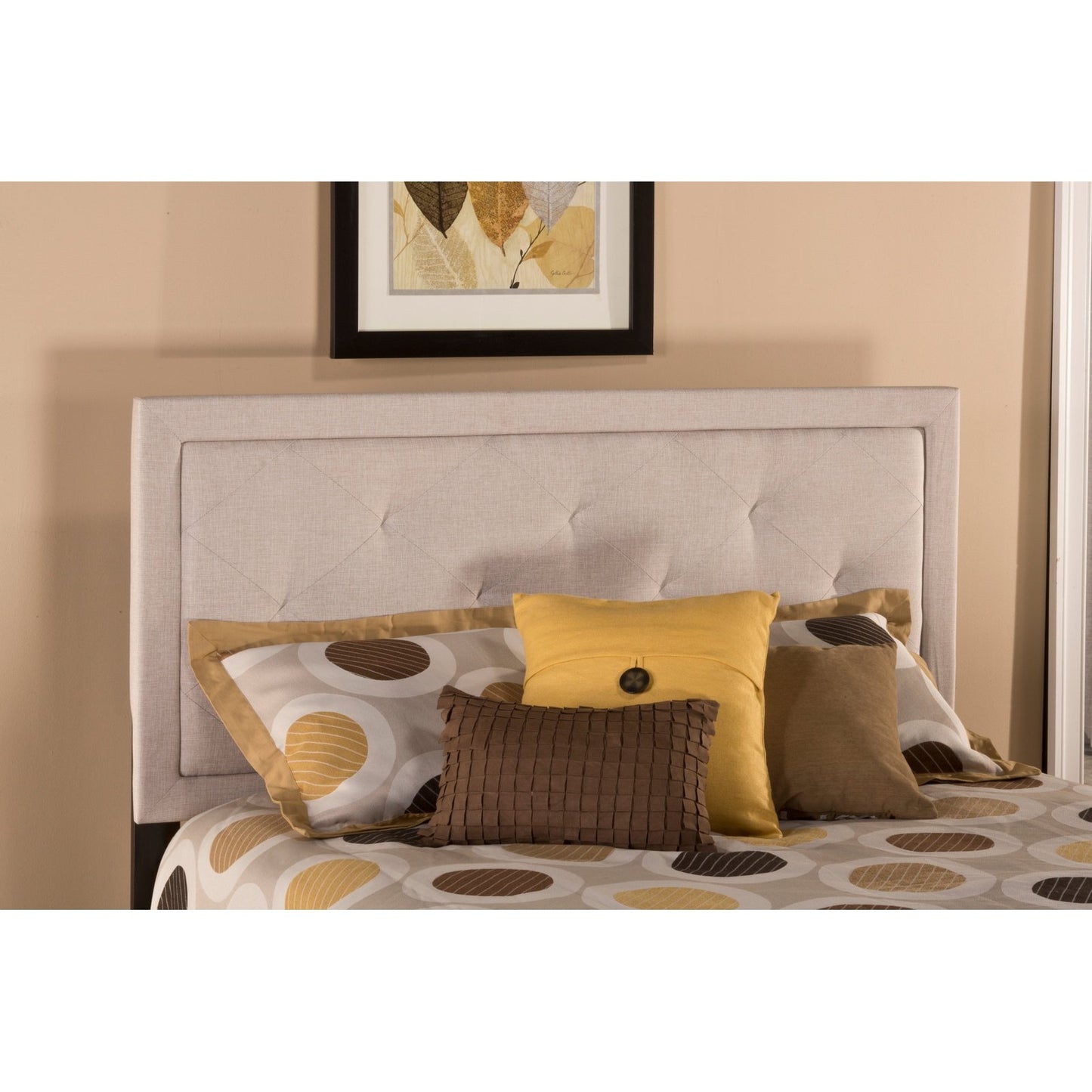 Hillsdale Furniture Becker Twin Upholstered Headboard with Frame, Cream