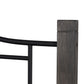 Hillsdale Furniture Dumont King Metal Headboard with Brushed Charcoal Wood Posts, Textured Black