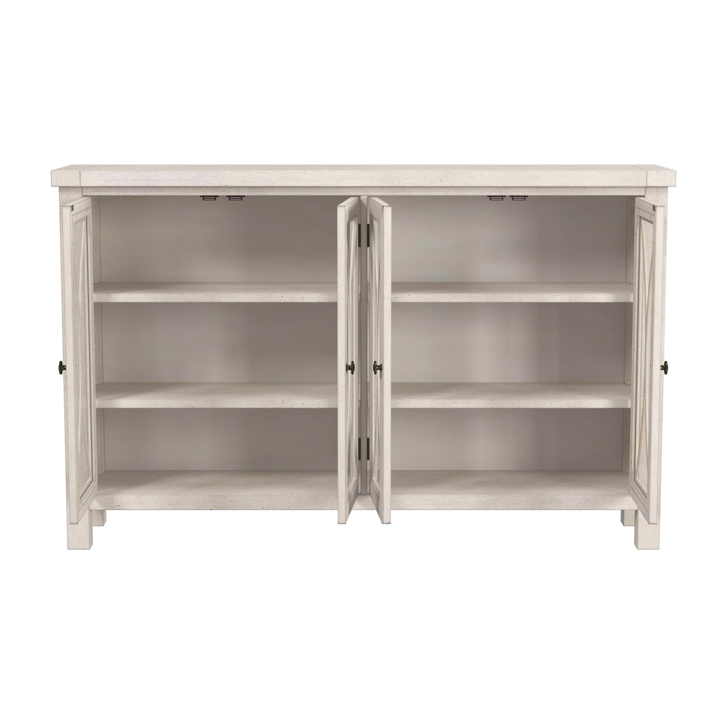 Hillsdale Furniture Bayside Wood 4 Door Console Cabinet, Antique White