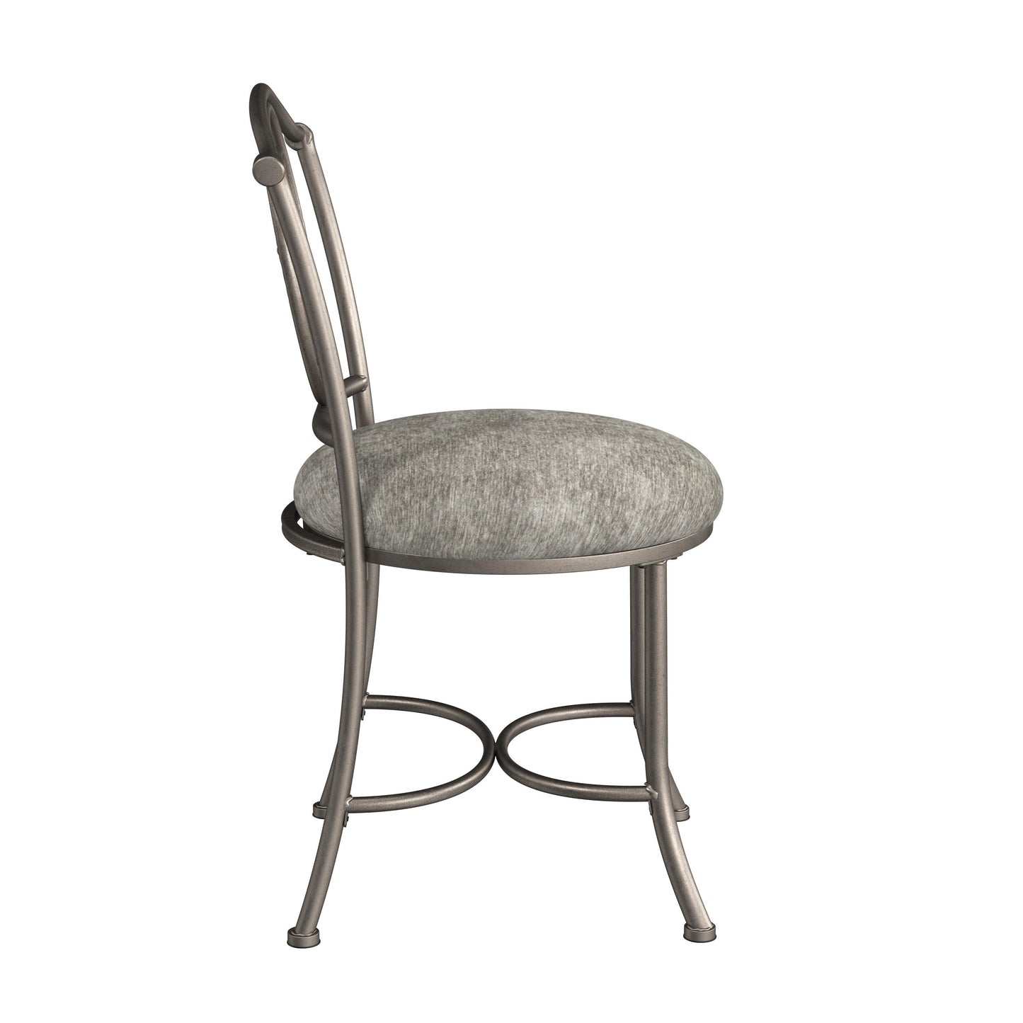 Hillsdale Furniture Emerson Metal Vanity Stool, Pewter