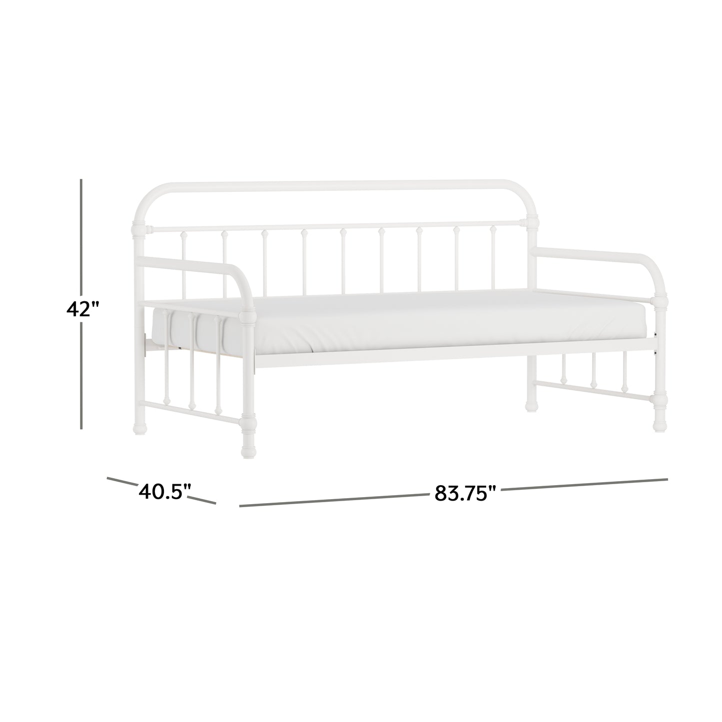 Hillsdale Furniture Kirkland Metal Twin Daybed, Soft White