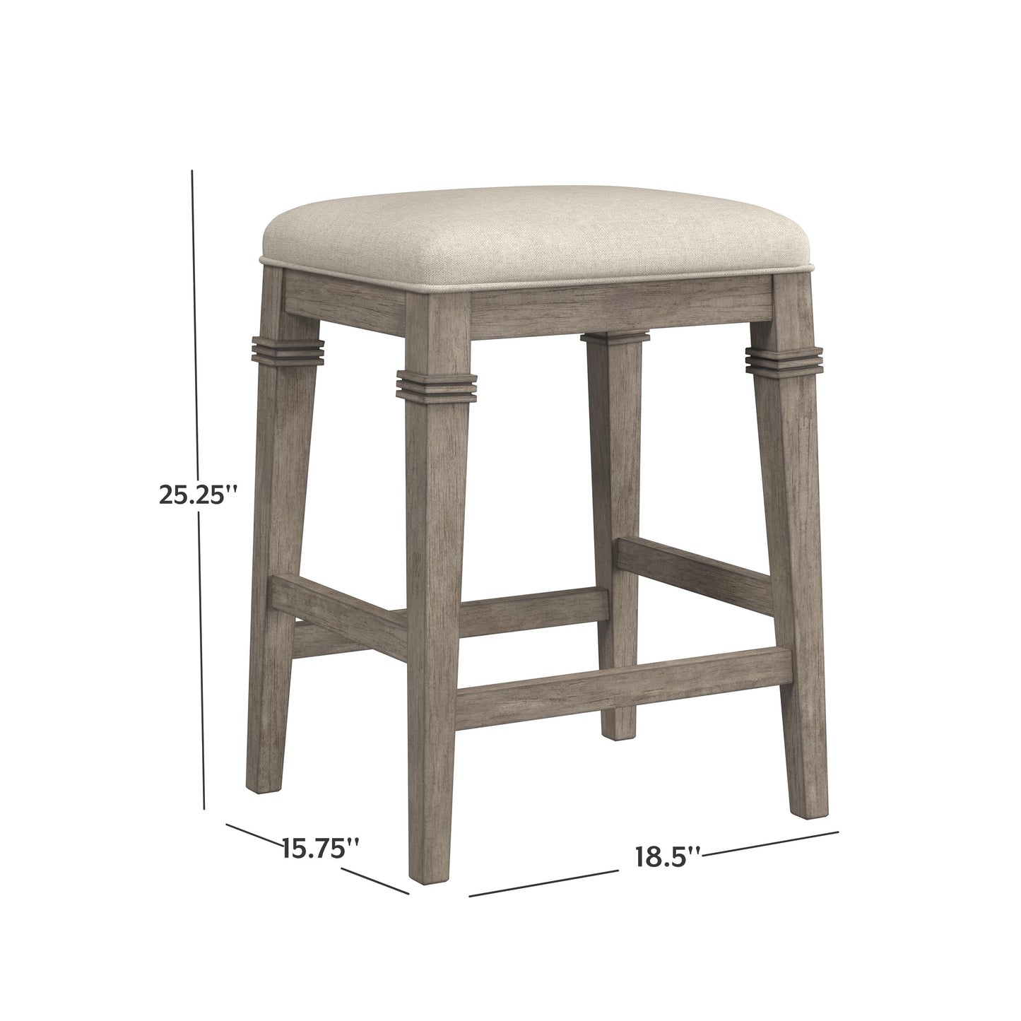 Hillsdale Furniture Arabella Wood Backless Counter Height Stool, Distressed Gray