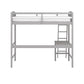 Living Essentials by Hillsdale Alexis Wood Arch Twin Loft Bed with Desk, Gray