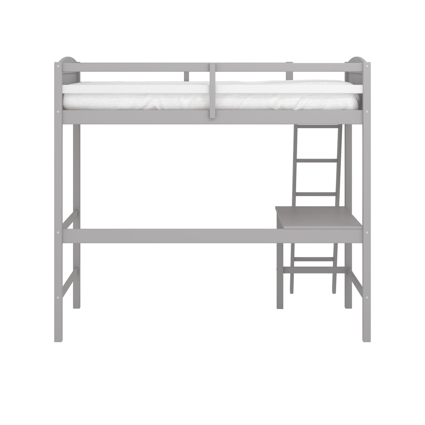 Living Essentials by Hillsdale Alexis Wood Arch Twin Loft Bed with Desk, Gray