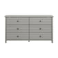 Living Essentials by Hillsdale Harmony Wood 6 Drawer Dresser, Gray