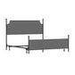 Hillsdale Furniture McArthur King Metal and Upholstered Bed, Matte Black with Gray Fabric