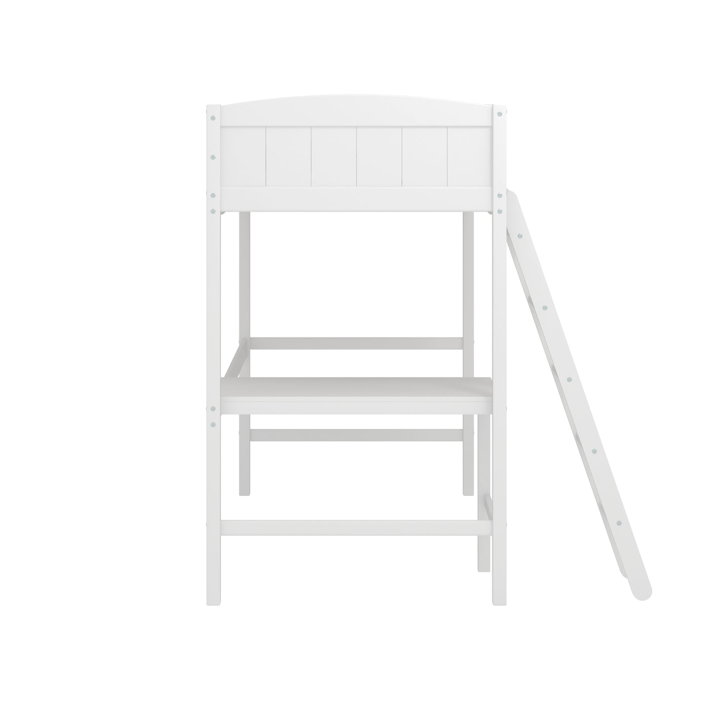 Living Essentials by Hillsdale Alexis Wood Arch Twin Loft Bed with Desk, White