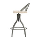 Hillsdale Furniture Worland Metal Adjustable Height Swivel Stool with Back, Pewter Metal with Gray Finished Wood