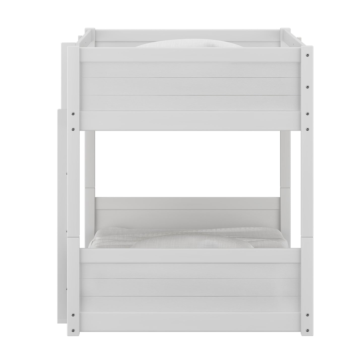 Living Essentials by Hillsdale Capri Wood Twin Over Twin Floor Bunk Bed, White