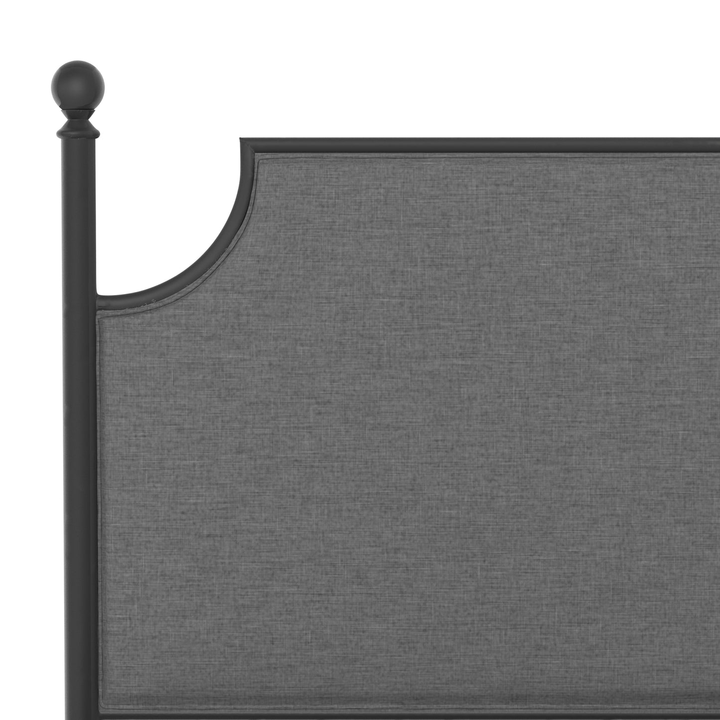 Hillsdale Furniture McArthur King Metal and Upholstered Bed, Matte Black with Gray Fabric