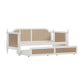 Hillsdale Furniture Melanie Wood and Cane Twin Daybed with Trundle, White